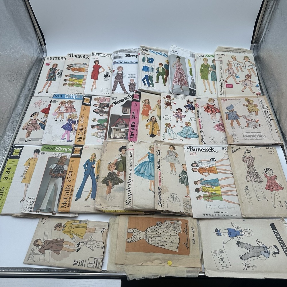 27 Vintage Sewing Patterns 1950s-70s Simplicity McCalls Butterick Lot Cut/Uncut
